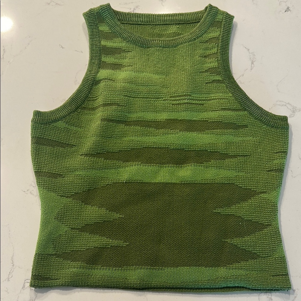 Colorful Natalie Green Knit Tank Top